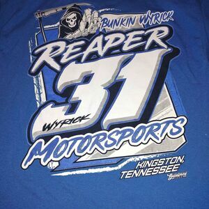 🙂Mens XL Blue Graphic Tee Shirt Wyrick Motorsports Southern Regional Racing